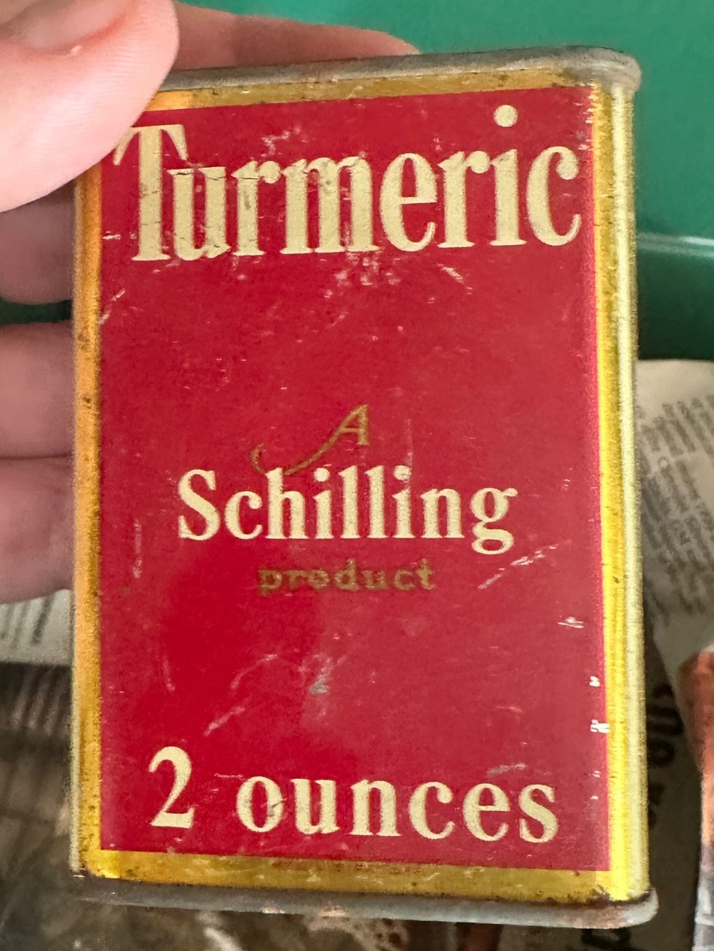 Red and Gold Turmeric Decorative Tin